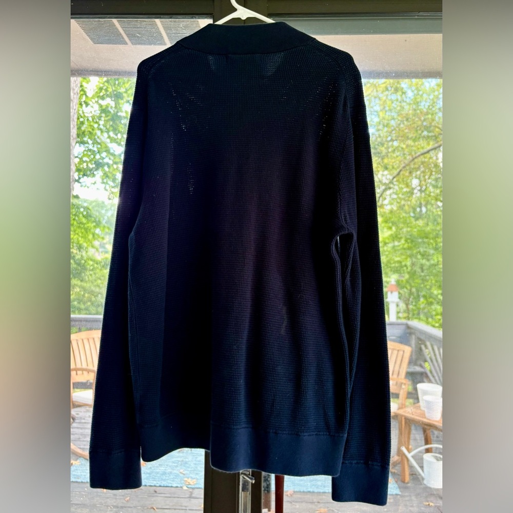 Banana Republic Men's Navy Zip-Up Sweater - Picture 2 of 3